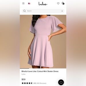 Lulu's Lilac Flutter Sleeve Mini Dress